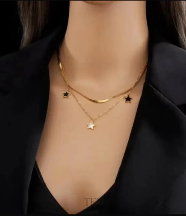 Stainless Steel Multilayer Chain Star Charm Necklace for Women – Gold-Plated Jewelry Stainless Steel Multilayer Chain Star Charm Necklace for Women – Gold-Plated Jewelry