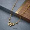 Elegant Gold-Plated Bow Pendant Necklace for Women