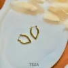 Gold-Plated Teardrop Hoop Earrings for Women | Minimalist Trendy Jewellery
