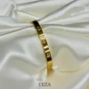 Luxury Gold-Plated Screw Design Bangle Bracelet for Womens