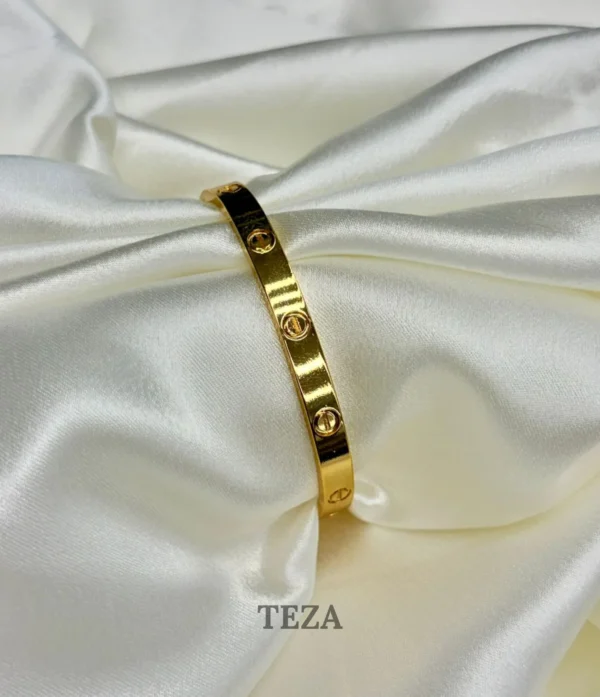 Luxury Gold-Plated Screw Design Bangle Bracelet for Womens