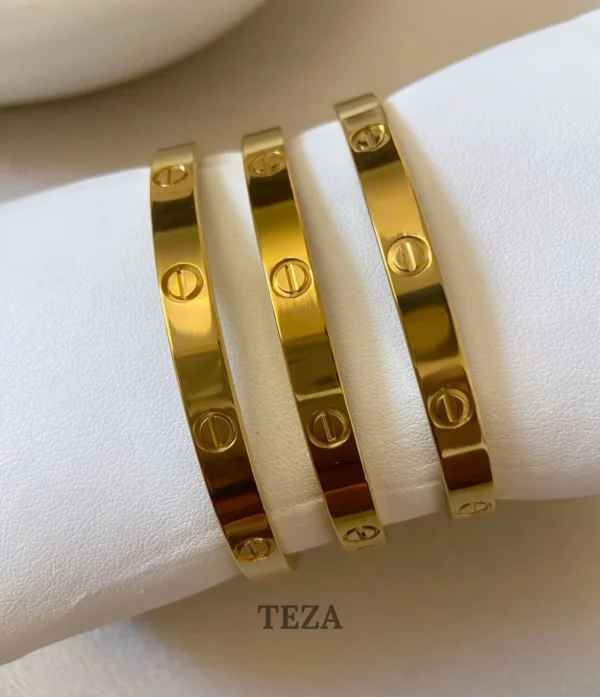 Luxury Gold-Plated Screw Design Bangle Bracelet for Women