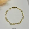 Premium Gold-Plated Crystal Tulip Bracelet for Women Elegant Leaf Design Chain Bracelet