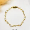 Premium Gold-Plated Crystal Tulip Bracelet for Women Elegant Leaf Design Chain Bracelet