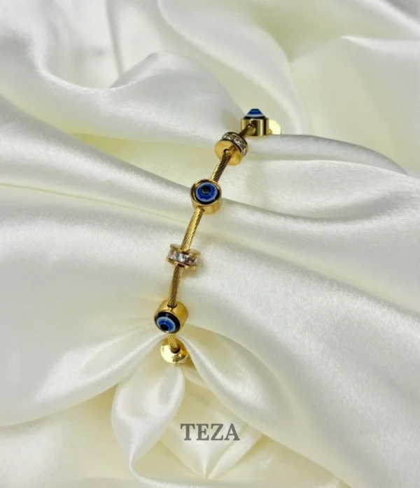 Premium Gold-Plated Evil Eye Bracelet for Women Adjustable Luxury Jewellery