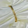 Premium Gold-Plated Square Crystal Bangle for Women Elegant Designer Bracelet