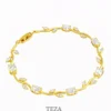 Premium gold-plated crystal tulip bracelet for women