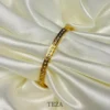 Premium gold-plated square crystal bangle for women