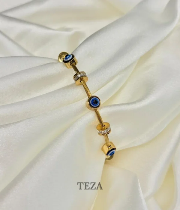Premium gold-plated evil eye bracelet for women