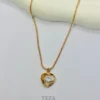Heart Shape Crystal Pendant Necklace for Women – Elegant Gold Finish