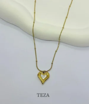 Minimal Heart Gold Plated Pendant Necklace for Women